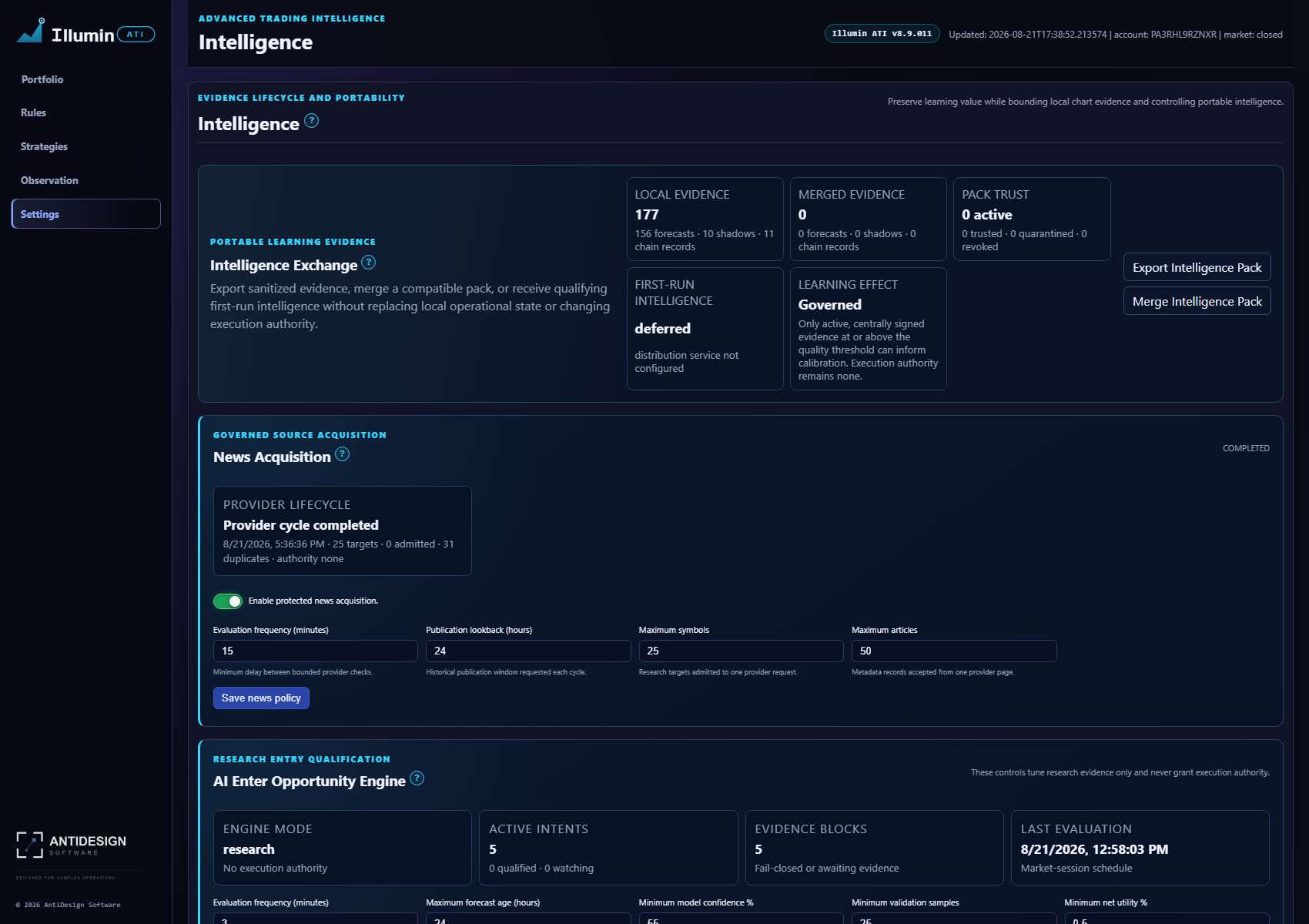 IlluminATI portfolio intelligence dashboard and concentration controls